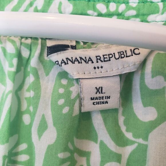 BANANA REPUBLIC FACTORY Tunic Coverup XL Lime & White - Picture 4 of 7